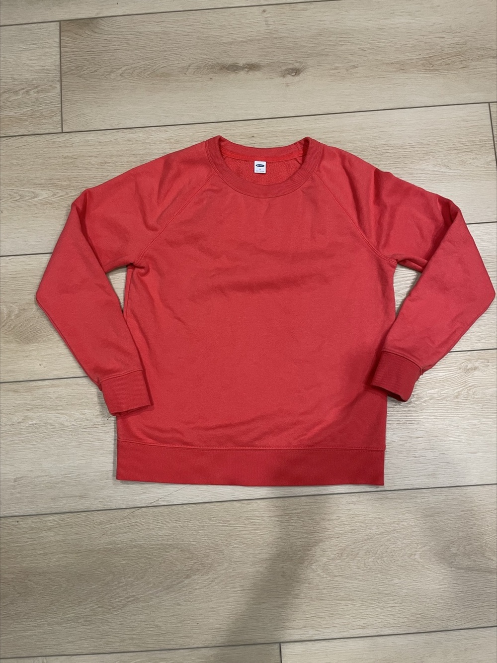 Old Navy red orange pull over crewneck sweater sz Small